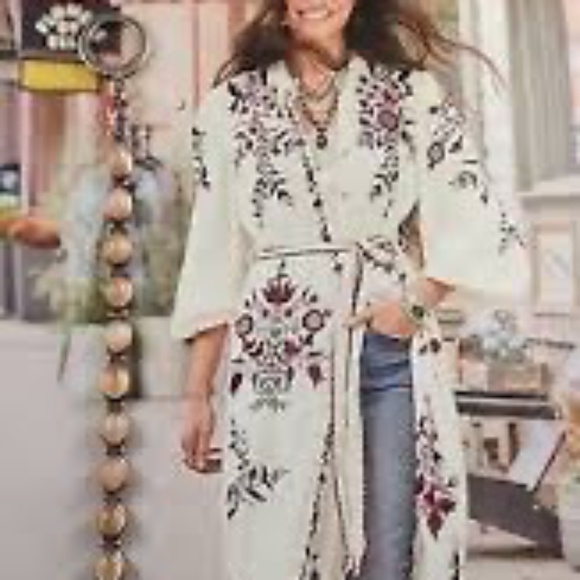 Sundance embroidered long sleeve maxi dress sz medium - Picture 2 of 5